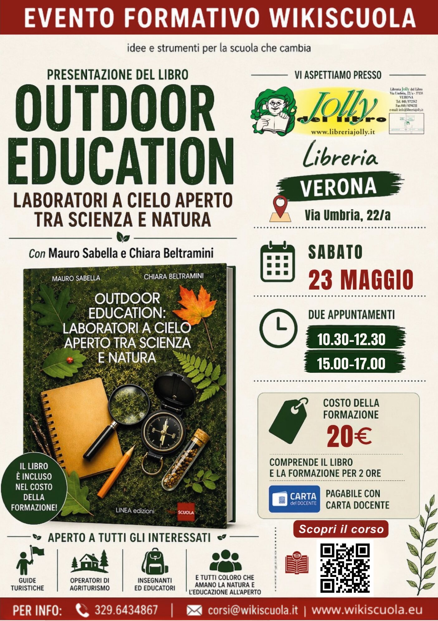Outodoor education. Laboratori a cielo aperto tra scienza e natura: incontro in presenza con  gli autori + libro (3a edizione)