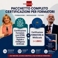 Pacchetto corsi: Certificazione FORMATORE AI + Certificazione Formatore corsi STEM, Transizione Digitale e Intelligenza Artificiale